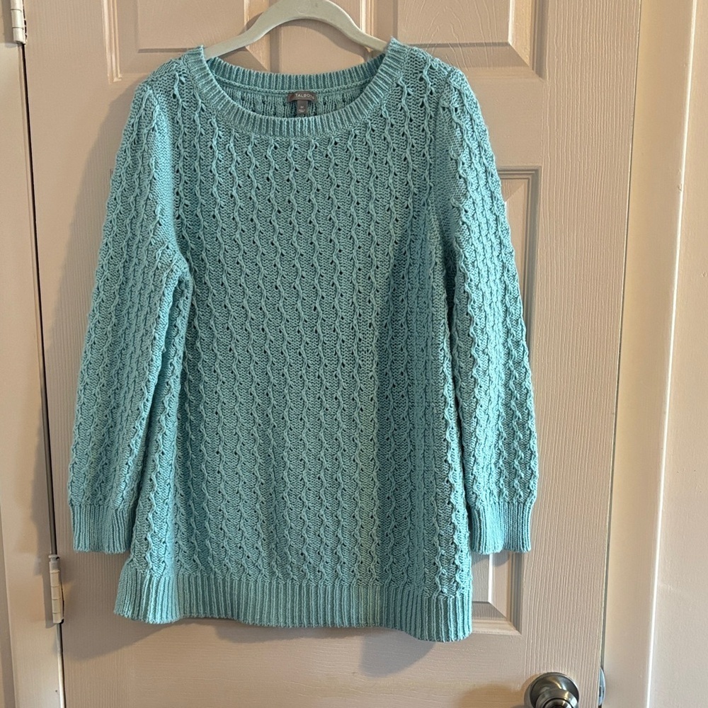 Talbots Textured Knit Sweater in Light Blue